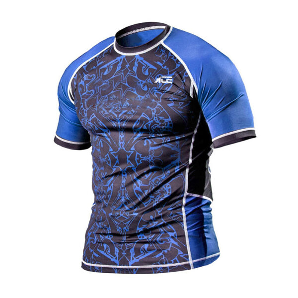 Black Blue Accent Compression Shirt