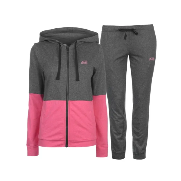 Grey & pink Color Track Suit