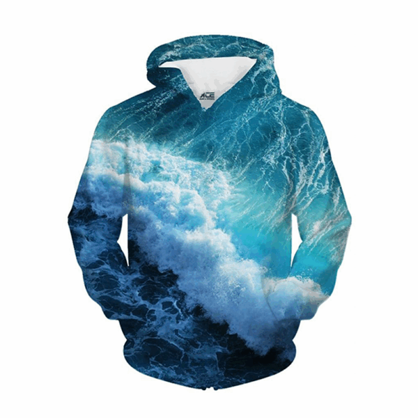 Sky Blue Galaxy Pattern Hoodie