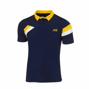 Blue Polo Shirt With Yellow Accent