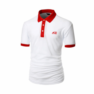 White Polo Shirt with Red collar