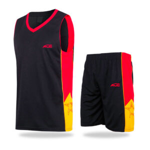Black Red Basketball Jersey With Short