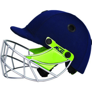 Blue Helmet With Green Support White Cover