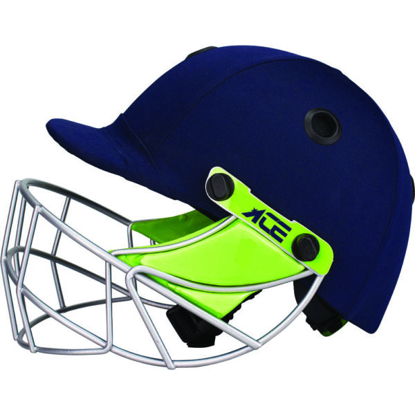 Blue Helmet With Green Support White Cover