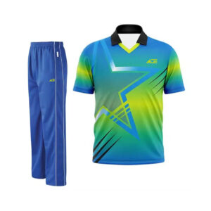 Blue And Green Cricket Uniform
