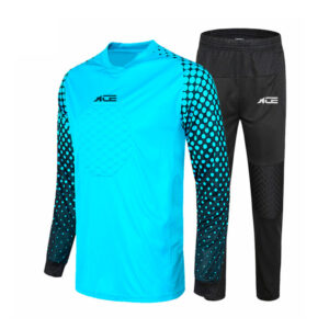 Sky Blue Pattern Long Sleeve Shirt With Black Pant