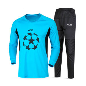 Blue Pattern Long Sleeve Shirt With Black Pant