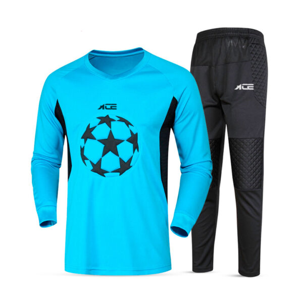 Blue Pattern Long Sleeve Shirt With Black Pant