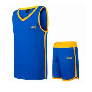 Blue Yellow Basketball Jersey With Short
