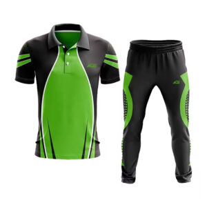 Green And Black Cricket Uniform