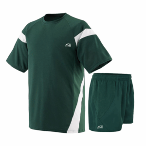 Dark Green & White Shirt With Dark Green Short