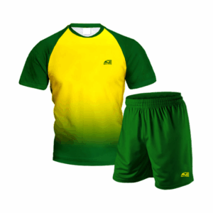 Bright Yellow & Dark Green Shirt With Short