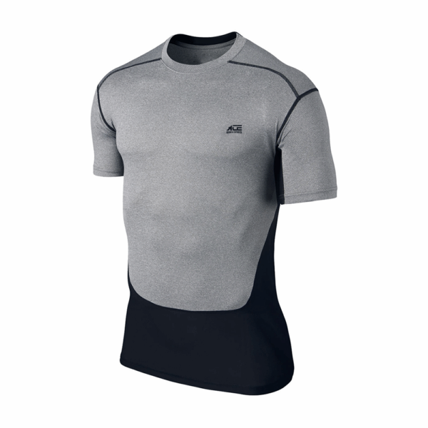 Grey With Black Accent Compression Shirt