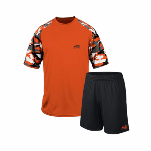 Orange & Multi Colored Shirt With Black Short