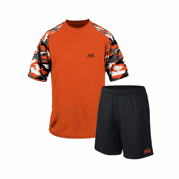 Orange & Multi Colored Shirt With Black Short