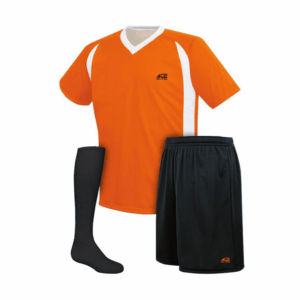 Orange & White Accent Shirt With Black Short