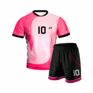 Pink & Light Pink Shirt With Black Short