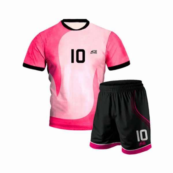 Pink & Light Pink Shirt With Black Short