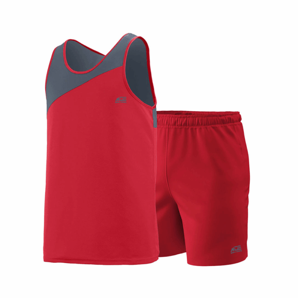 Red & Grey Vest With Red Short