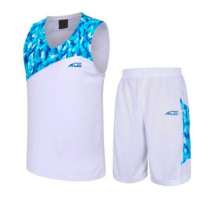 White Sky Blue Jersey With Short