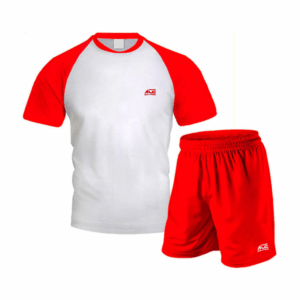 White & Red Accent Shirt With Red Short