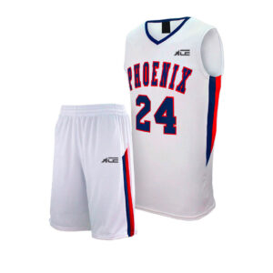 White With Blue & Red Sided Jersey & Short