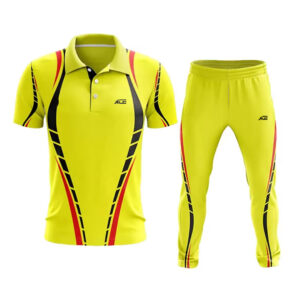 Yellow With Red & Black Cricket Uniform